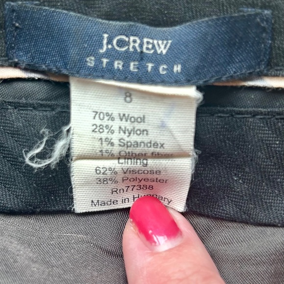 J. Crew Grey Wool Stretch Trousers in Size 8 Tall 33.5” Inseam - Picture 5 of 5